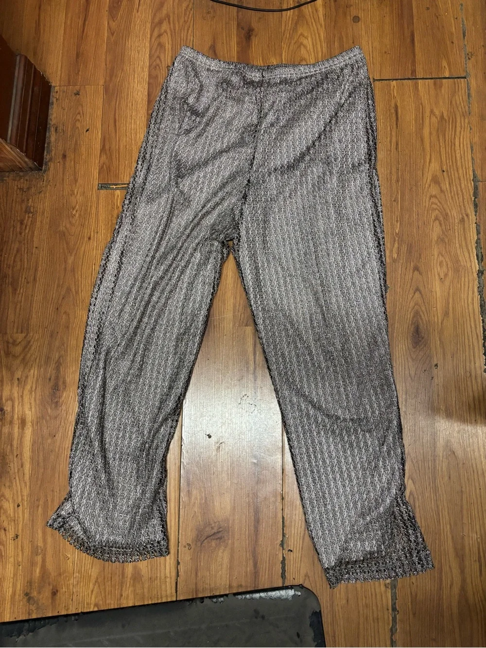 Vintage Jeffrey & Dara Evening 3 Piece Metallic Silver Skirt Set Size 12